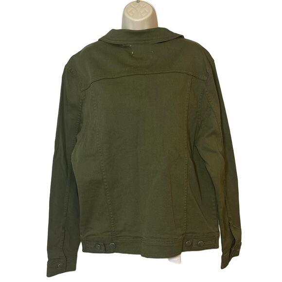 Olive Utility Denim Jacket Rugged Casual Layer Gift Ready Men’s L - Picture 2 of 8